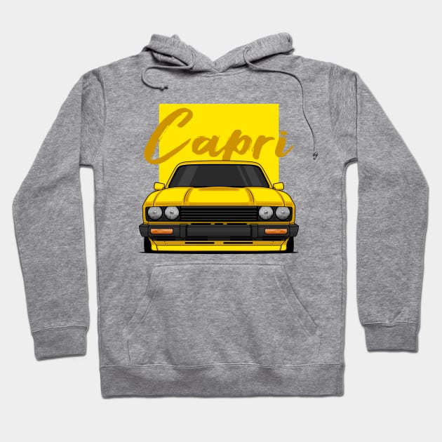 Front Yellow Capri MK3 Classic Hoodie by GoldenTuners